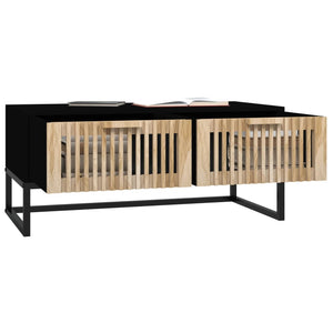 Schwarzer Couchtisch 80x40 cm