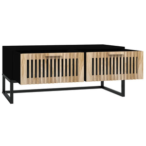 Schwarzer Couchtisch 80x40 cm