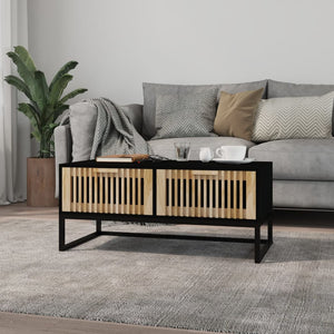 Schwarzer Couchtisch 80x40 cm