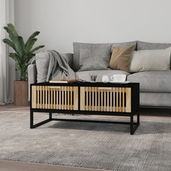 Schwarzer Couchtisch 80x40 cm