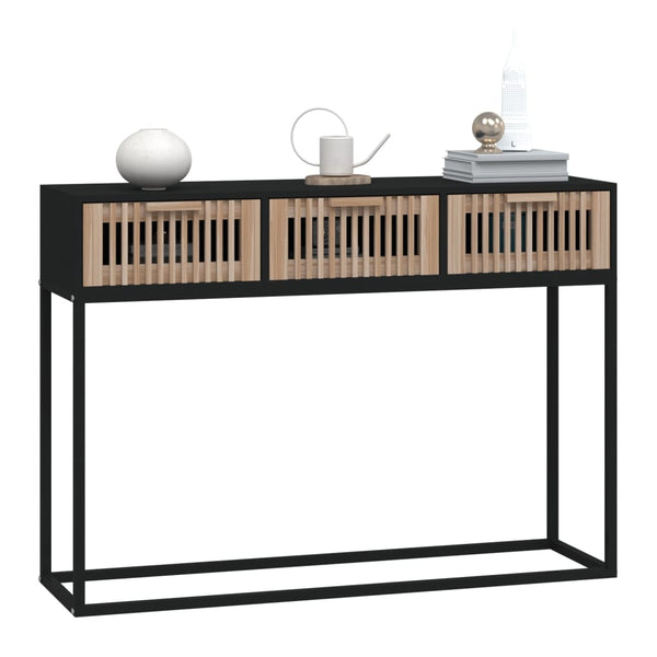 Schwarzer Konsolentisch 105 cm mit Schubladen