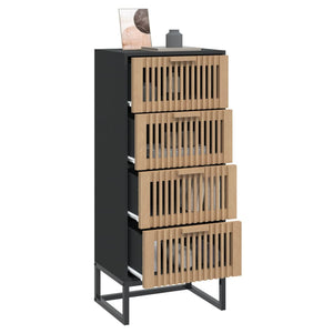 Highboard Schwarz 40x30x95 cm