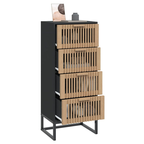 Highboard Schwarz 40x30x95 cm