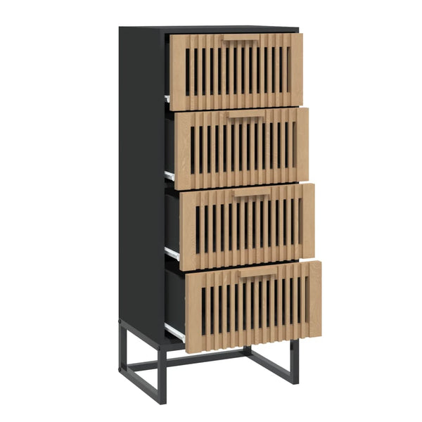 Highboard Schwarz 40x30x95 cm