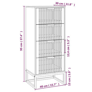 Highboard Schwarz 40x30x95 cm
