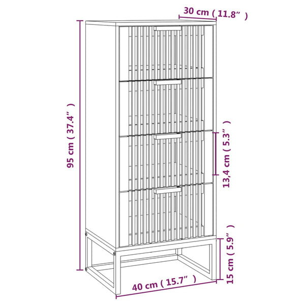 Highboard Schwarz 40x30x95 cm