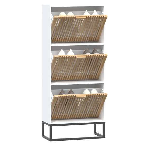Weißer Schuhschrank 52x25x120 cm