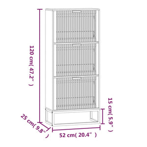 Weißer Schuhschrank 52x25x120 cm