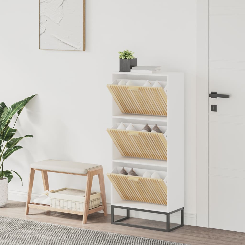 Weißer Schuhschrank 52x25x120 cm