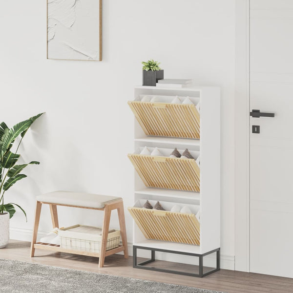 Weißer Schuhschrank 52x25x120 cm