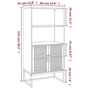 Schwarzes Highboard 60x35x125cm