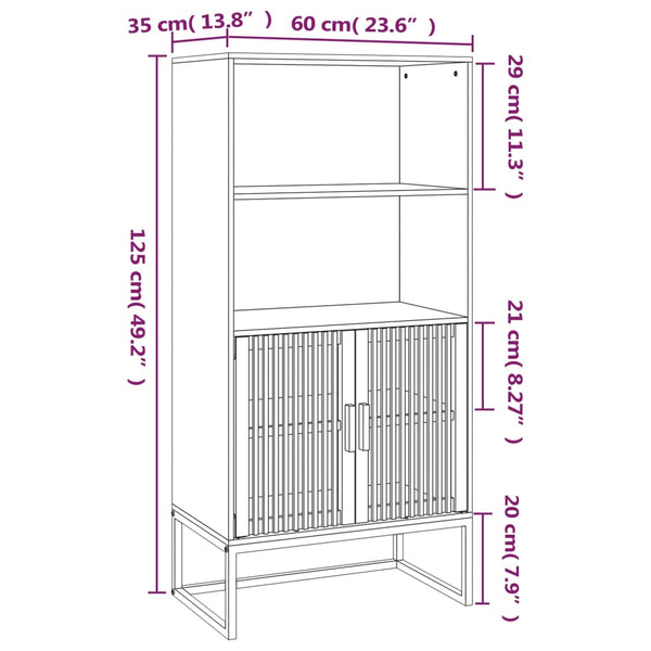 Schwarzes Highboard 60x35x125cm
