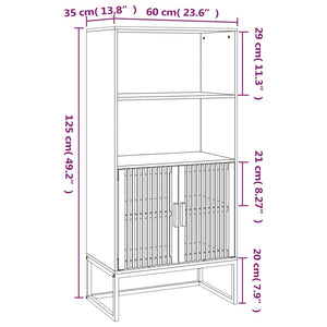Highboard 60x35x125 cm Holz