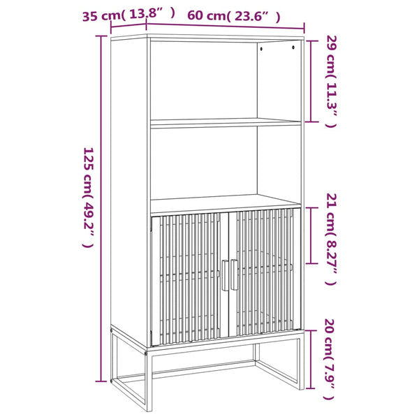 Highboard 60x35x125 cm Holz