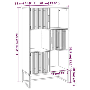 Highboard Weiß 70x35x125cm