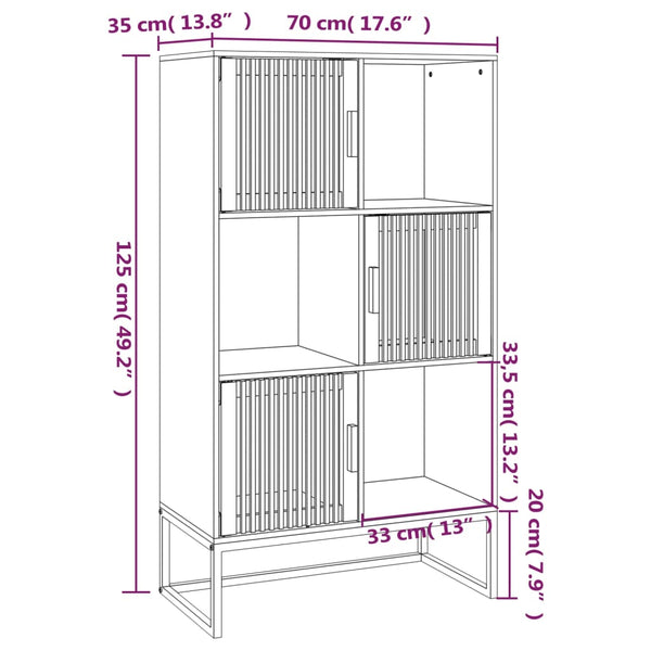 Schwarzes Highboard 70x35x125cm