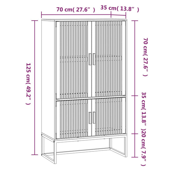 Highboard 70x35x125 cm Holz