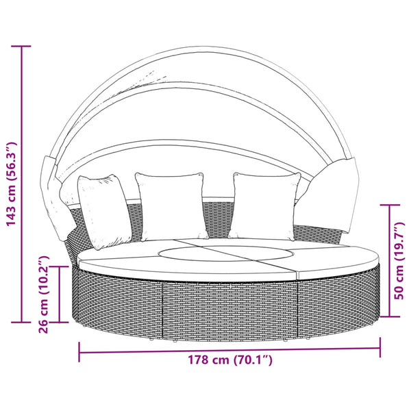 Sonneninsel Braun mit Dach & Kissen