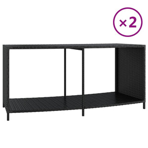 Outdoor Regale 2er Set Poly Rattan Schwarz