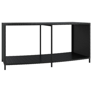 Outdoor Regale 2er Set Poly Rattan Schwarz