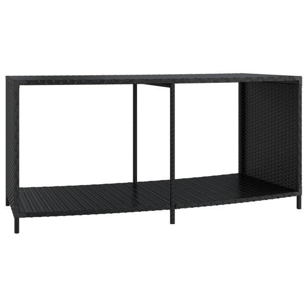 Outdoor Regale 2er Set Poly Rattan Schwarz