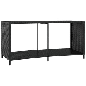 Outdoor Regale 2er Set Poly Rattan Schwarz