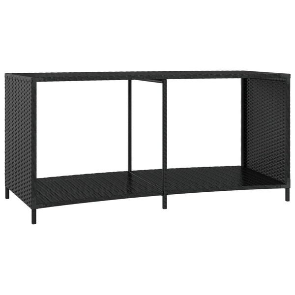 Outdoor Regale 2er Set Poly Rattan Schwarz