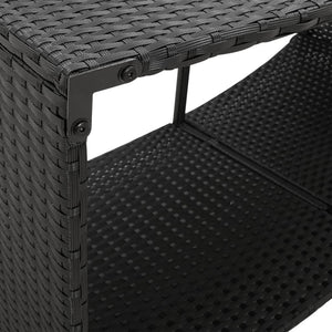 Outdoor Regale 2er Set Poly Rattan Schwarz