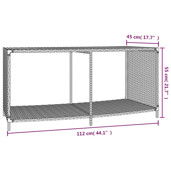Outdoor Regale 2er Set Poly Rattan Schwarz