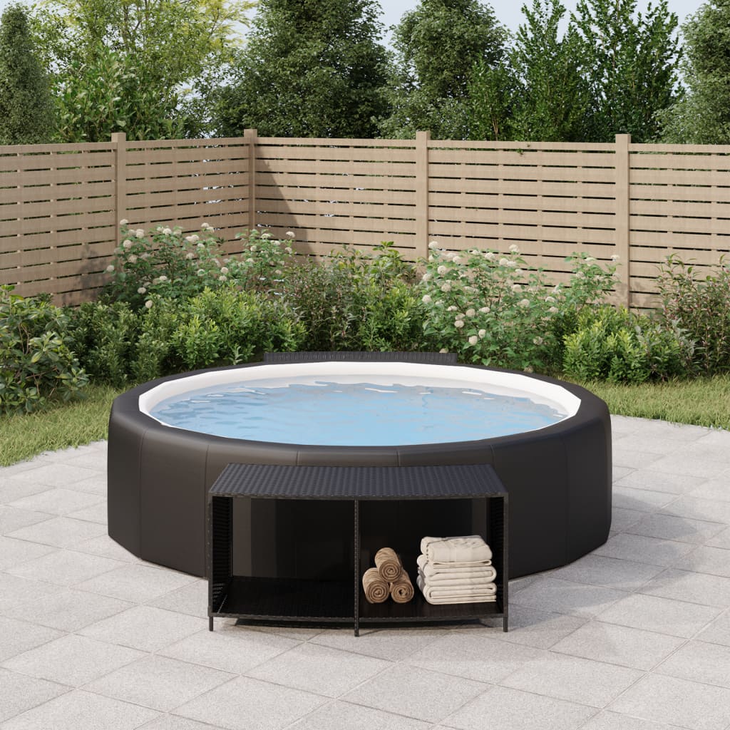 Outdoor Regale 2er Set Poly Rattan Schwarz