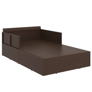 Poly Rattan Sonnenliege mit Kissen Braun