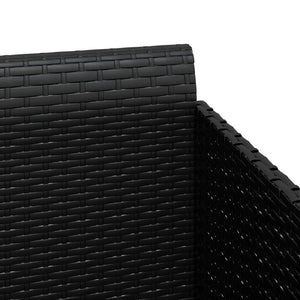 Schwarze Poly Rattan Sonnenliege mit Kissen