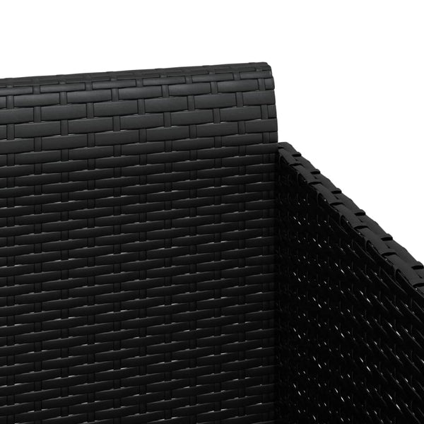 Schwarze Poly Rattan Sonnenliege mit Kissen
