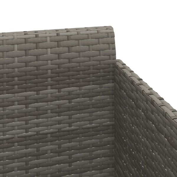 Poly Rattan Sonnenliege Grau mit Kissen