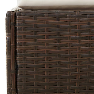Sonnenliege mit Faltdach Braun Poly Rattan