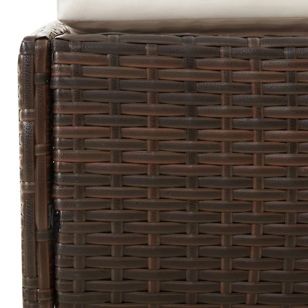 Sonnenliege mit Faltdach Braun Poly Rattan