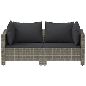 2-teiliges Garten Lounge Set Grau