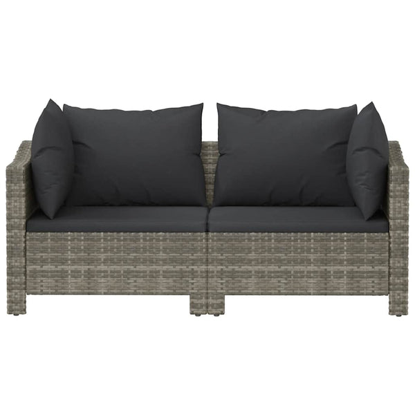 2-teiliges Garten Lounge Set Grau