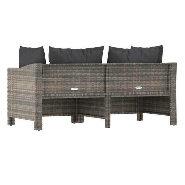 2-teiliges Garten Lounge Set Grau