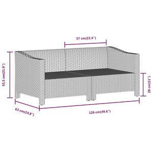 2-teiliges Garten Lounge Set Grau