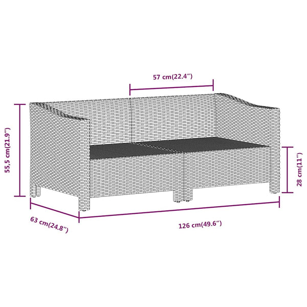 2-teiliges Garten Lounge Set Grau