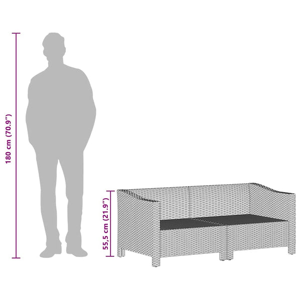 2-teiliges Garten Lounge Set Grau
