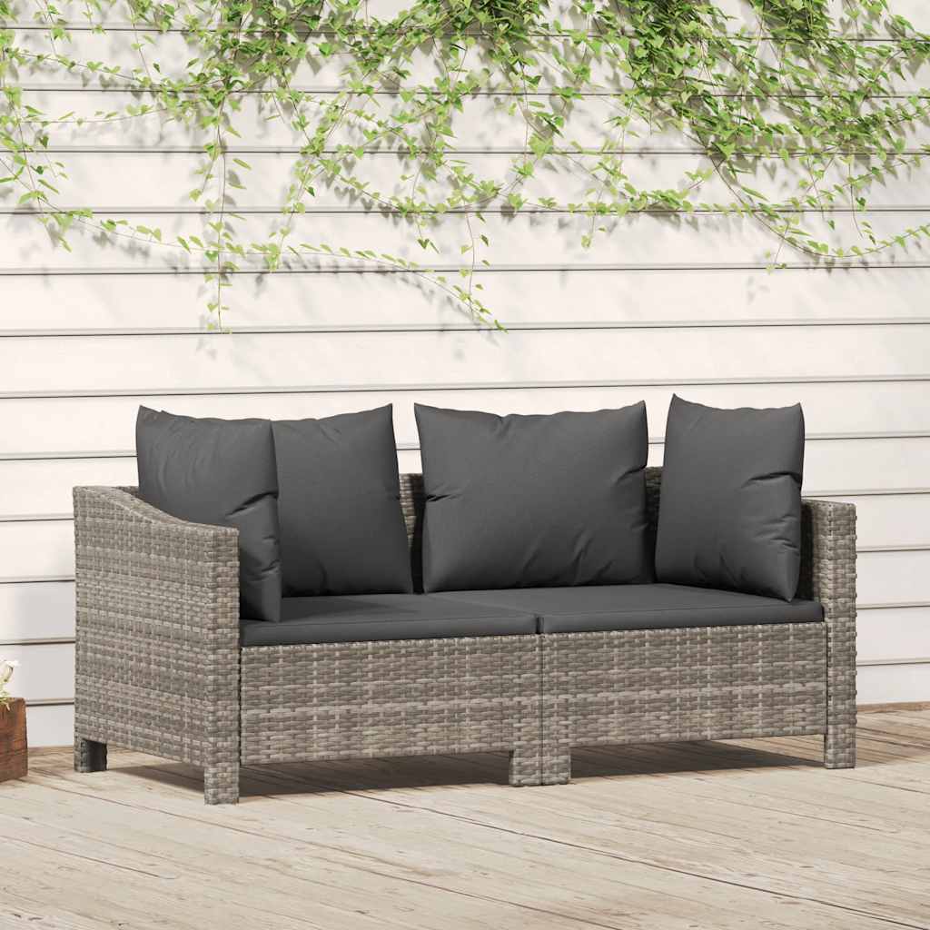 2-teiliges Garten Lounge Set Grau