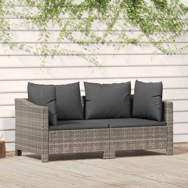 2-teiliges Garten Lounge Set Grau