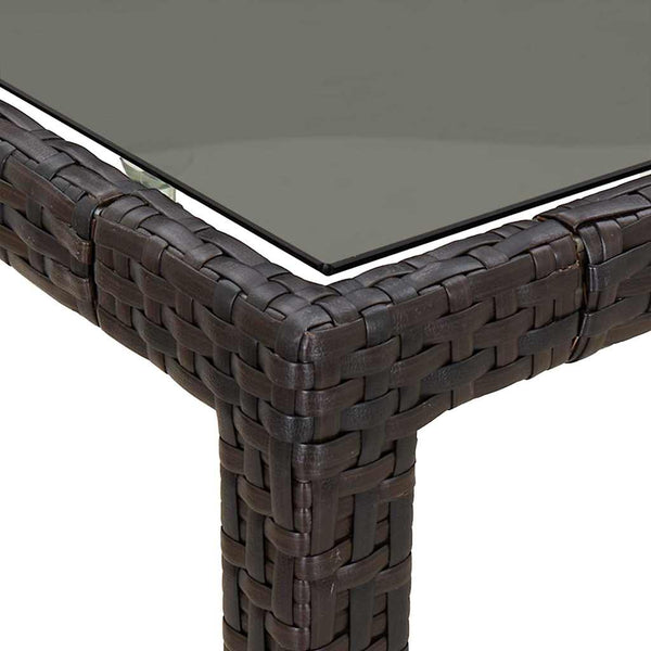 Gartentisch Braun Poly-Rattan 90x90 cm