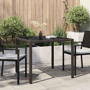 Gartentisch Braun Poly-Rattan 90x90 cm