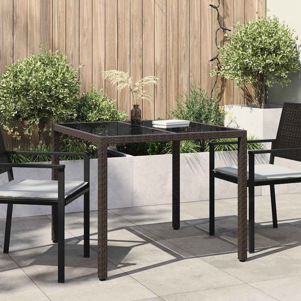 Gartentisch Braun Poly-Rattan 90x90 cm