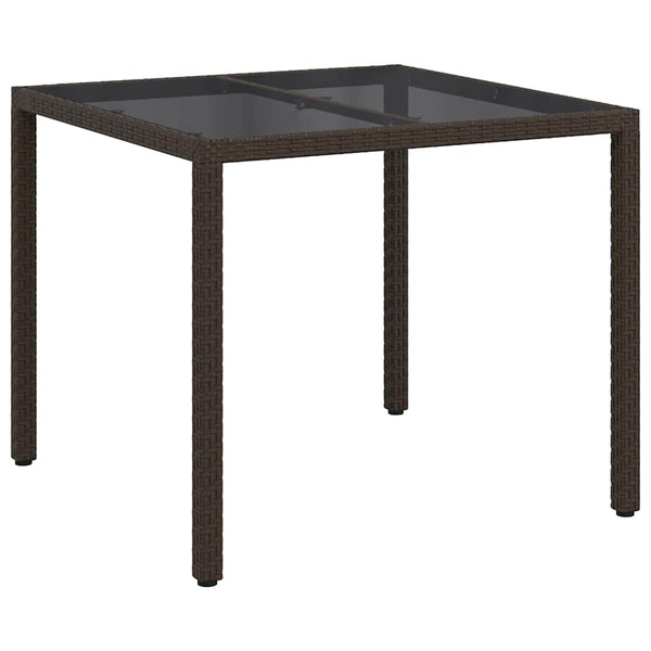 Gartentisch Braun Poly-Rattan 90x90 cm