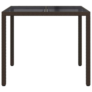 Gartentisch Braun Poly-Rattan 90x90 cm