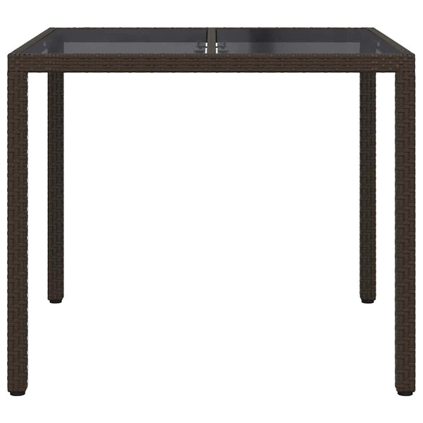 Gartentisch Braun Poly-Rattan 90x90 cm
